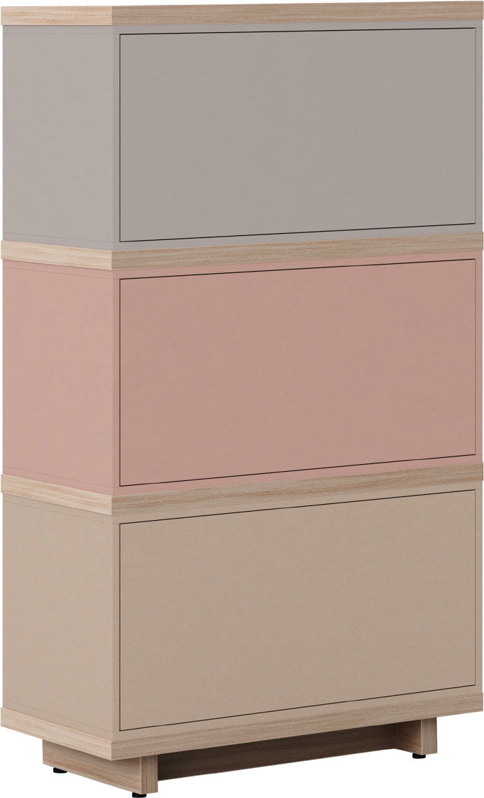VOX Balance Kommode schmal geschlossen beige/powder pink/grey beige