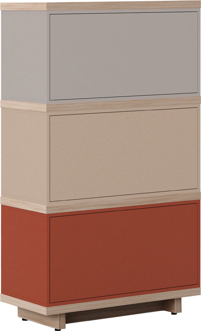 VOX Balance Kommode schmal geschlossen terracotta/cava beige/grey beige