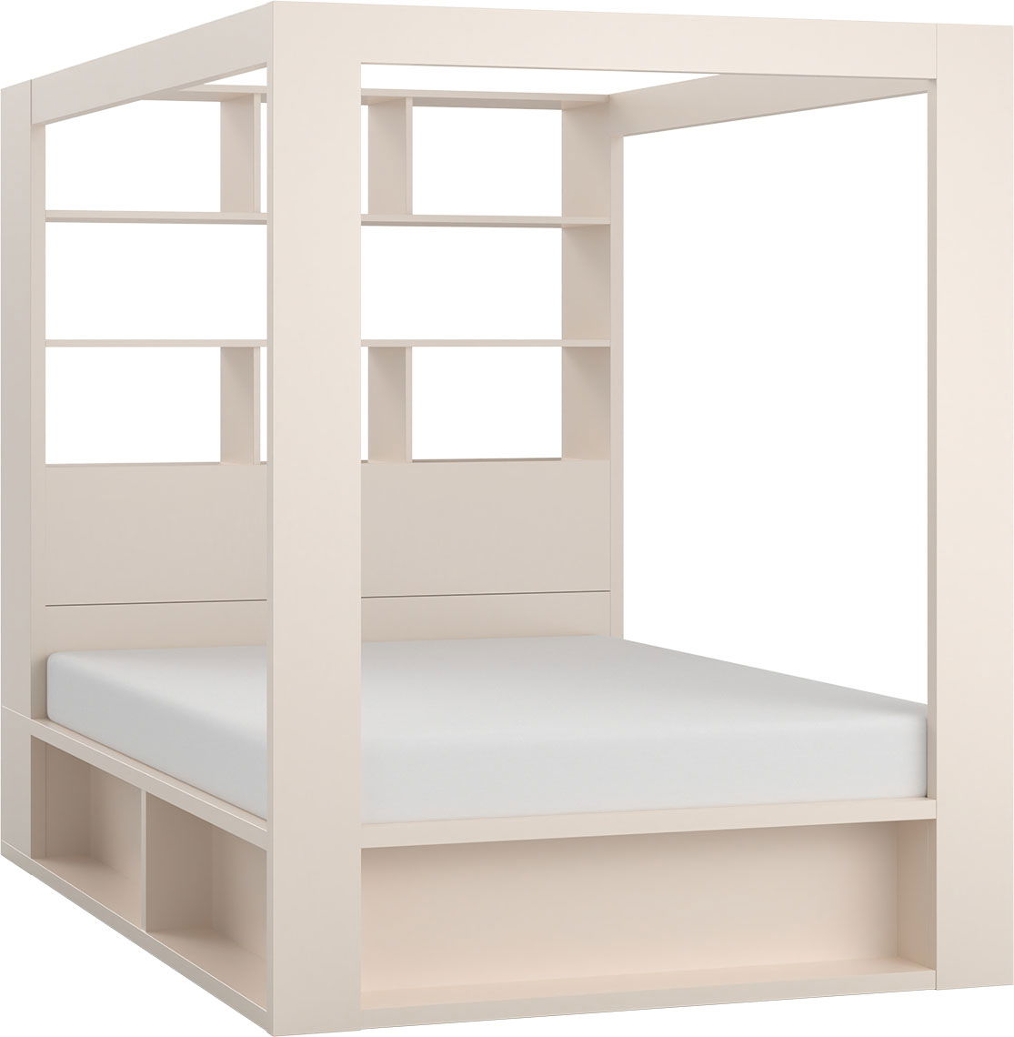 VOX 4 You Fresh Himmelbett mit Bettkasten 160x200cm sand beige