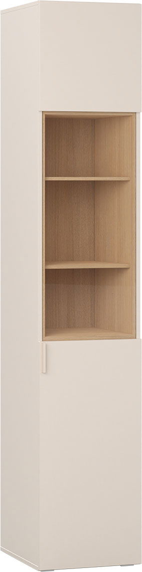VOX 4 You Fresh Vitrine schmal mit Beleuchtung sand beige/oak mit Griffe sandbeige