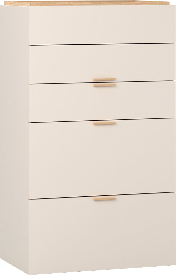 VOX 4 You Fresh Schubladenkommode sand beige/oak mit Griffe Eiche