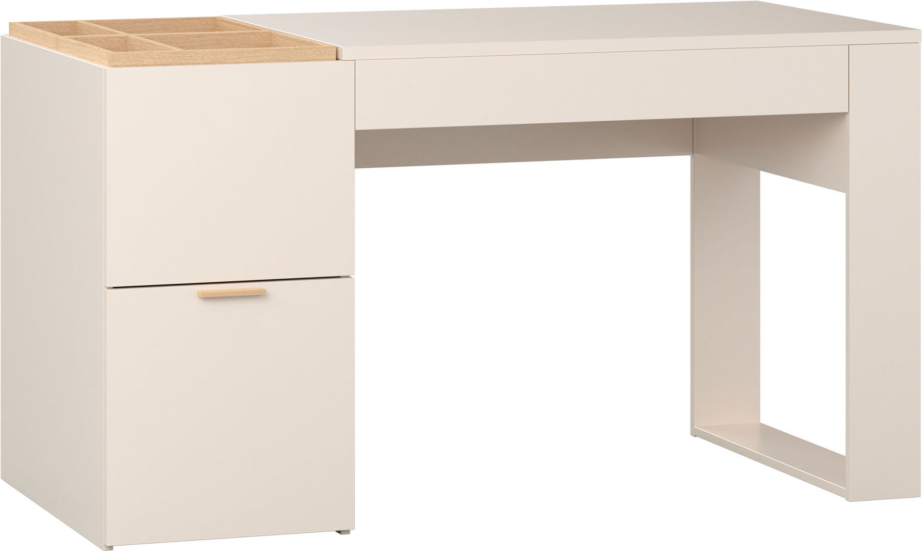 VOX 4 You Fresh Schreibtisch 140 sand beige/oak mit Griffe Eiche