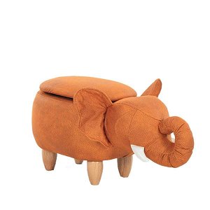 Artkid Tierhocker Elefant orange mit Staufach weich gepolsterter Sitzhocker für Kinder