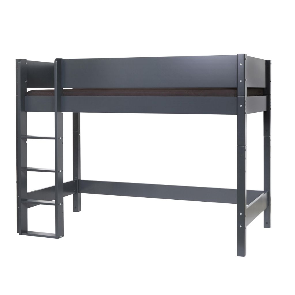 Manis-h Hochbett ASK einfarbig Höhe 155 cm, 22 Farben wählbar ( Farbe Bett: Light green / -54, mit Absturzsicherung NORMAL 10400-Farbe, Light green / -54)