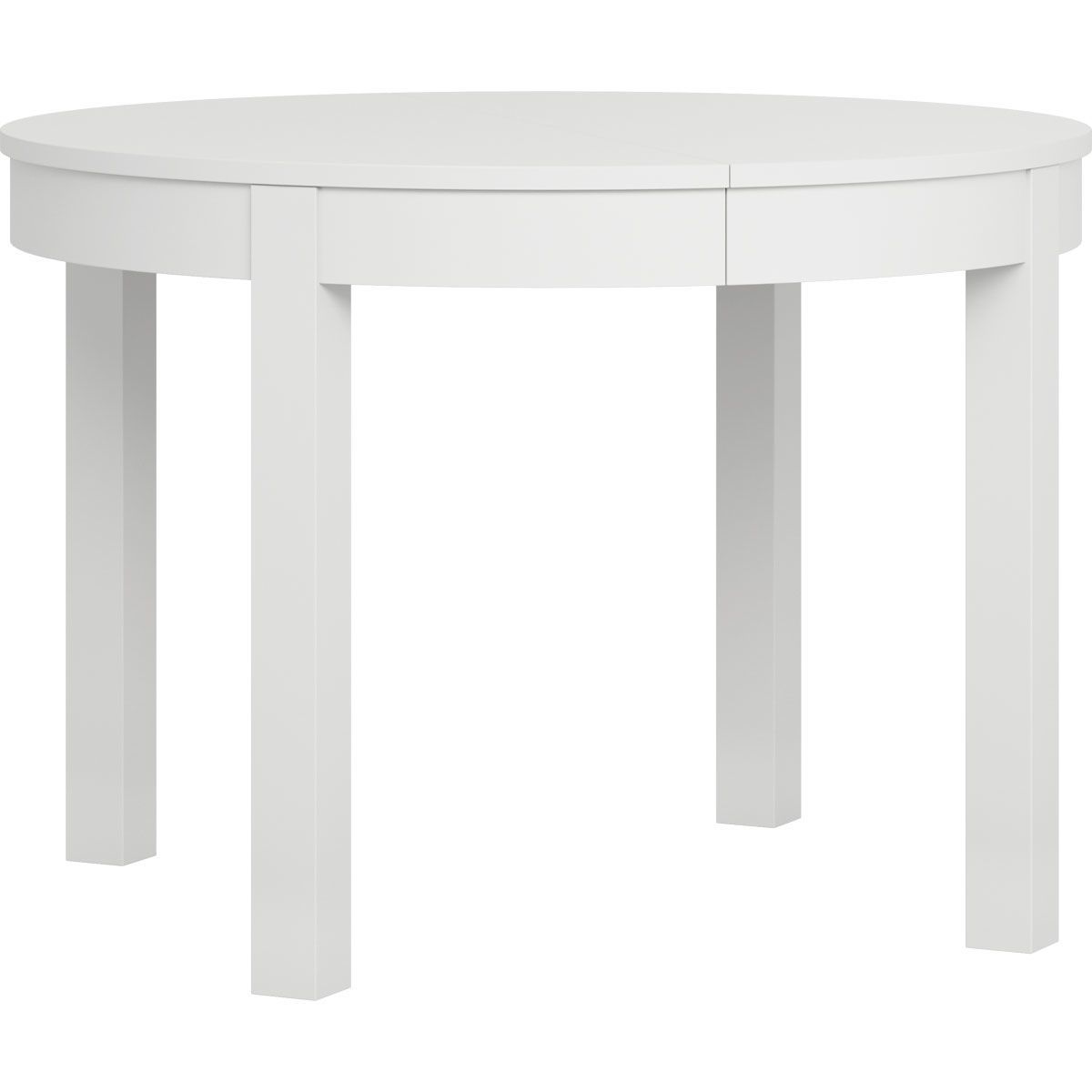 VOX Simple Ausziehtisch rund weiß 110-160-210x110 cm