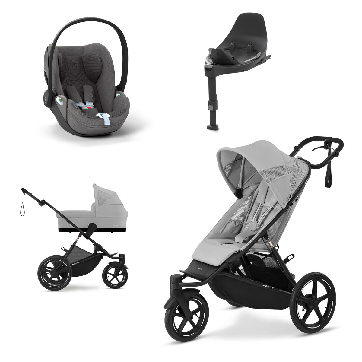 CYBEX AVI SPIN Kinderwagen Bundle Fog Grey