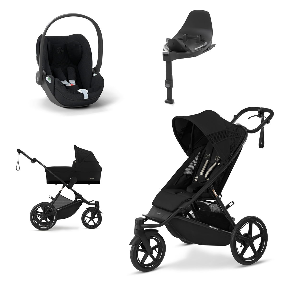 CYBEX AVI SPIN Kinderwagen Bundle Moon Black