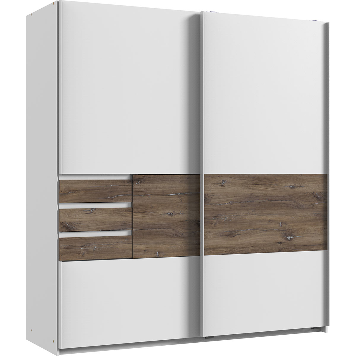Wimex Bamberg Kleiderschrank 180 cm Weiß/Flagstaff-Eiche Dekor