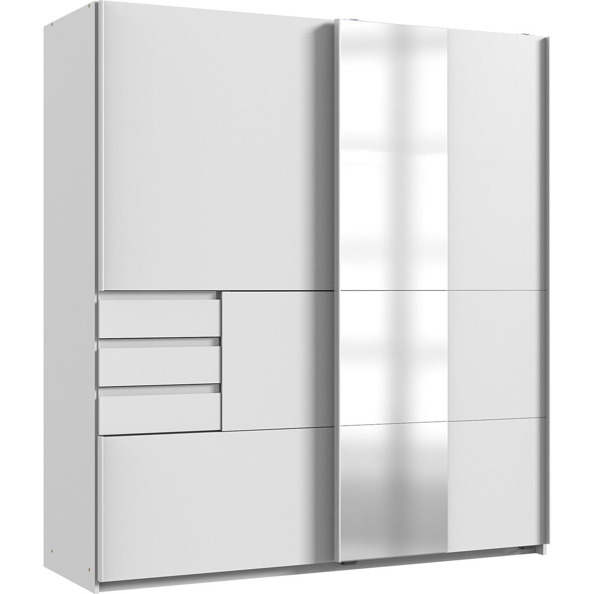 Wimex Bamberg Kleiderschrank mit Spiegel 180 cm Weiß
