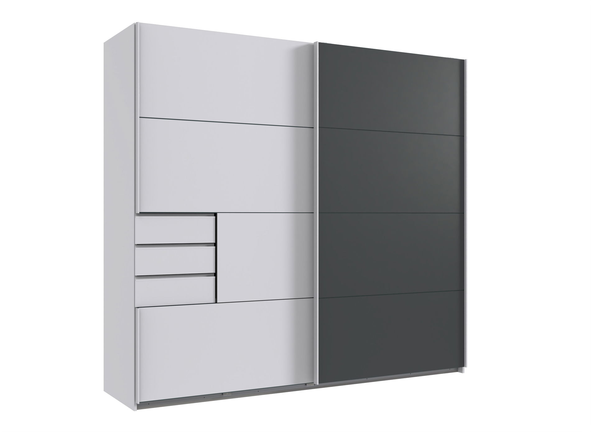 Wimex Bangkok Schwebetürenschrank 225 cm Weiß/Grafit