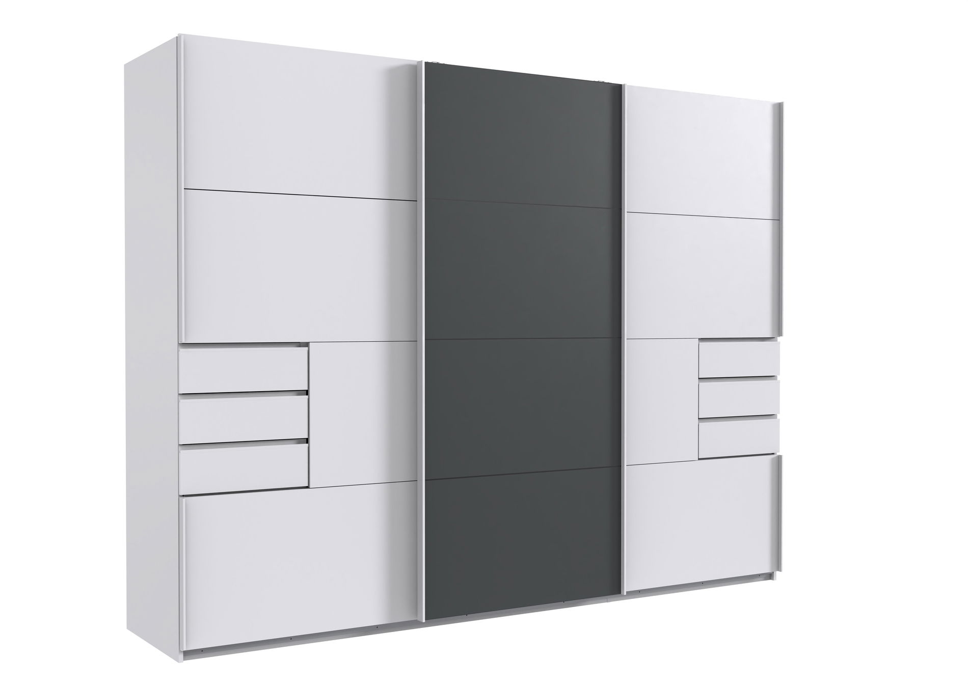 Wimex Bangkok Schwebetürenschrank 270 cm Weiß/Grafit