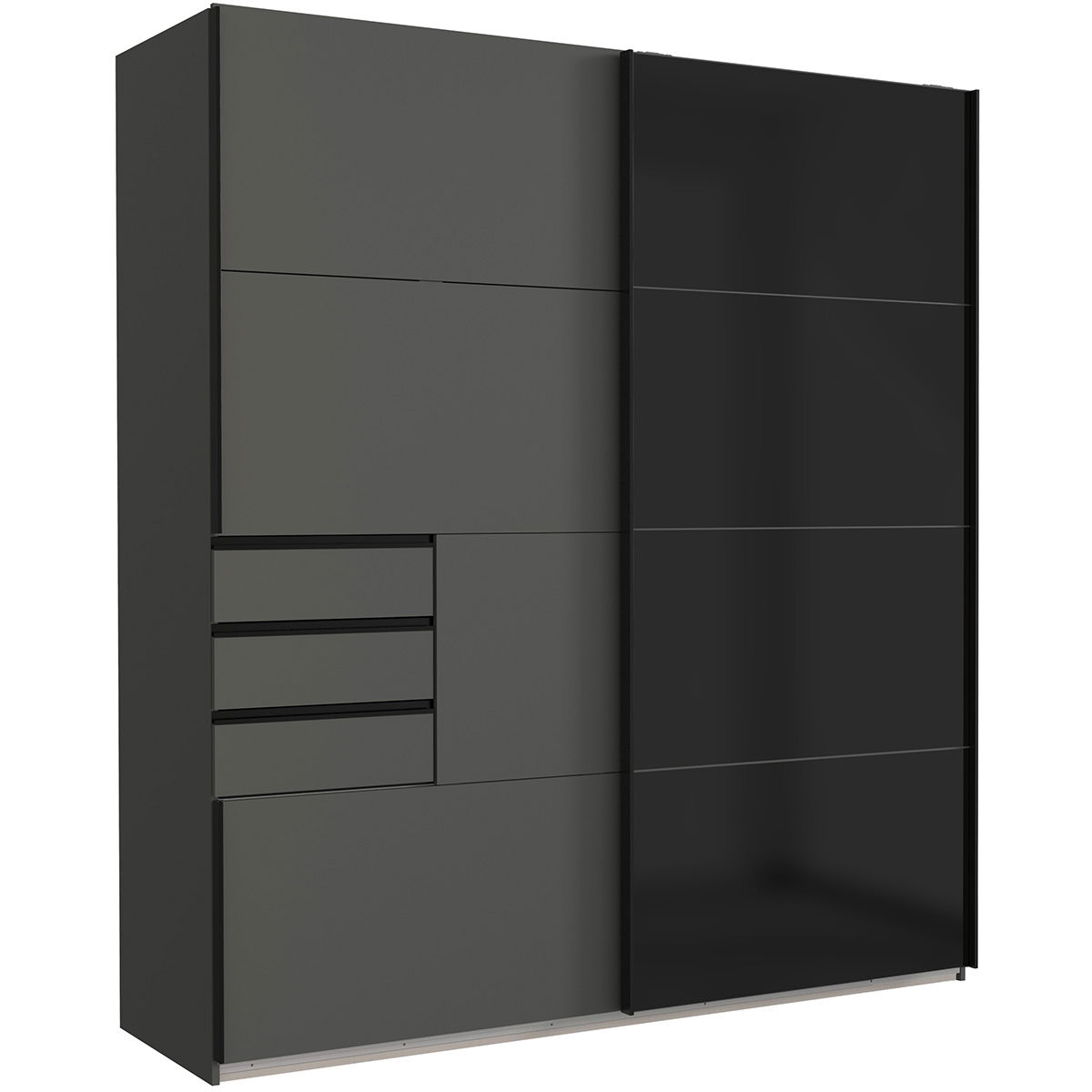 Wimex Barcelona Schwebetürenschrank 225 cm 3 Schubladen Graphit