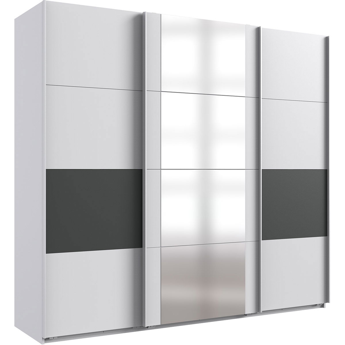 Wimex Barmbek Schwebetürenschrank 225x208 cm Weiß/Graphit