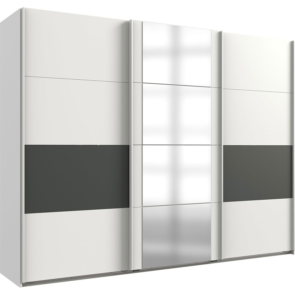 Wimex Barmbek Schwebetürenschrank 270x208 cm Weiß/Graphit