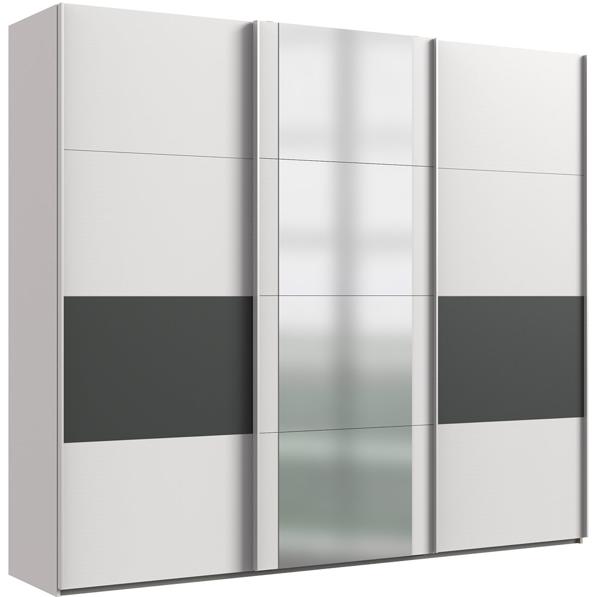 Wimex Barmbek Schwebetürenschrank 270x236 cm Weiß/Graphit