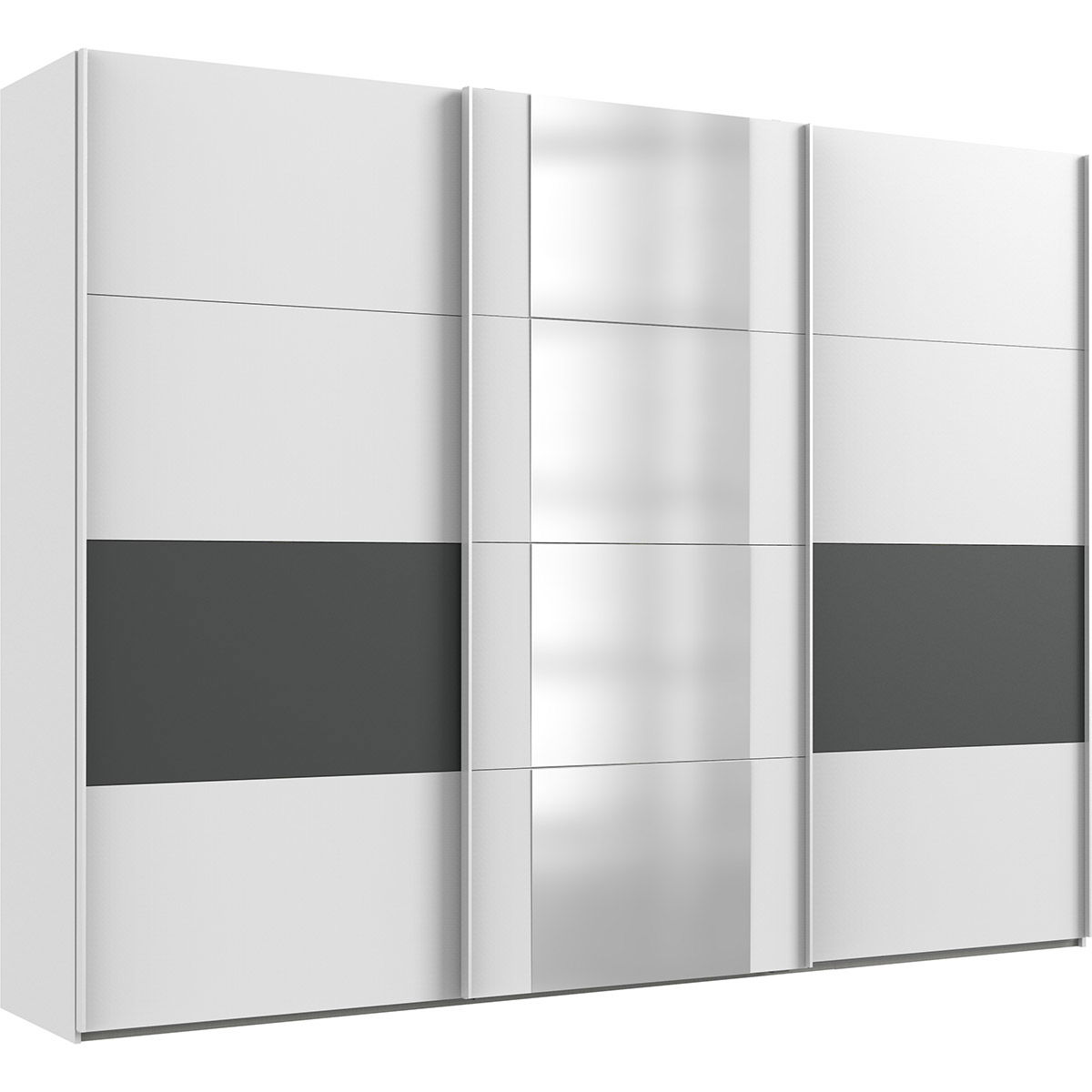 Wimex Barmbek Schwebetürenschrank 313x236 cm Weiß/Graphit