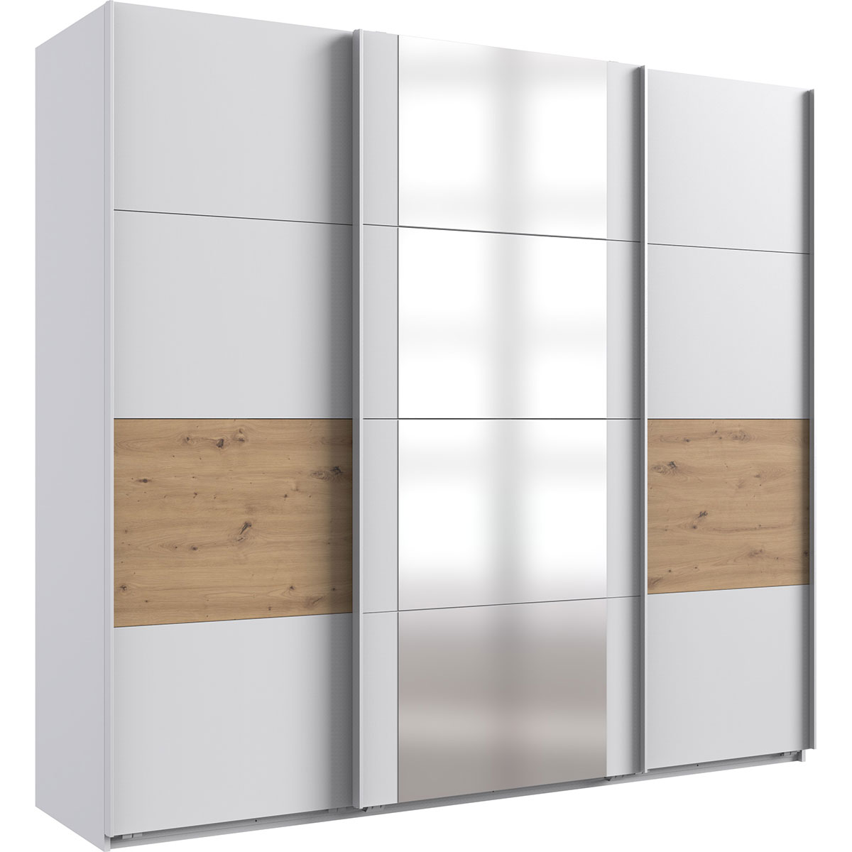 Wimex Barmbek Schwebetürenschrank 225x208 cm Weiß/Artisan-Eiche Dekor