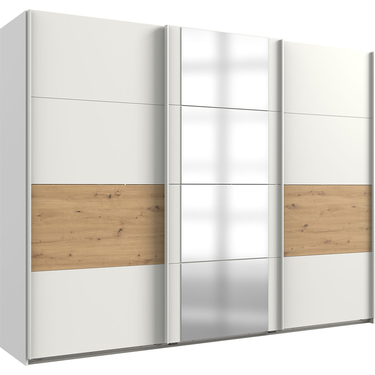 Wimex Barmbek Schwebetürenschrank 270x208 cm Weiß/Artisan-Eiche Dekor