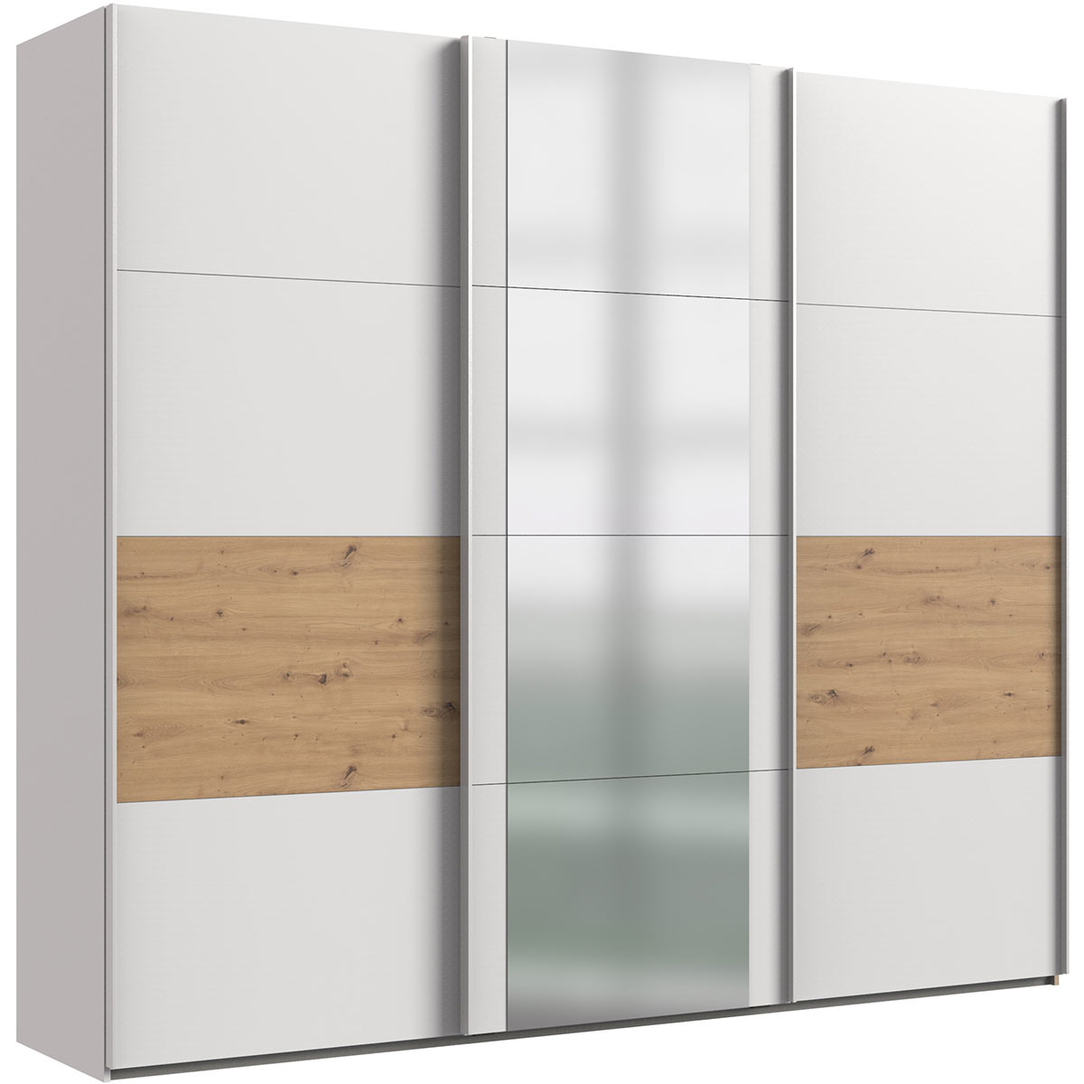 Wimex Barmbek Schwebetürenschrank 270x236 cm Weiß/Artisan-Eiche Dekor