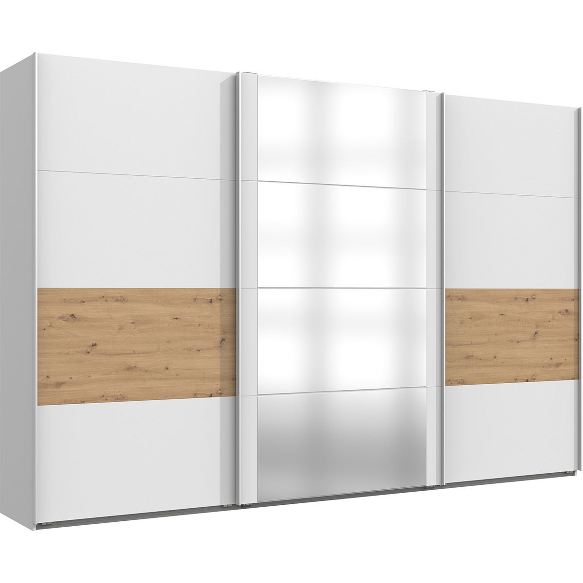 Wimex Barmbek Schwebetürenschrank 360x236 cm Weiß/Artisan-Eiche Dekor