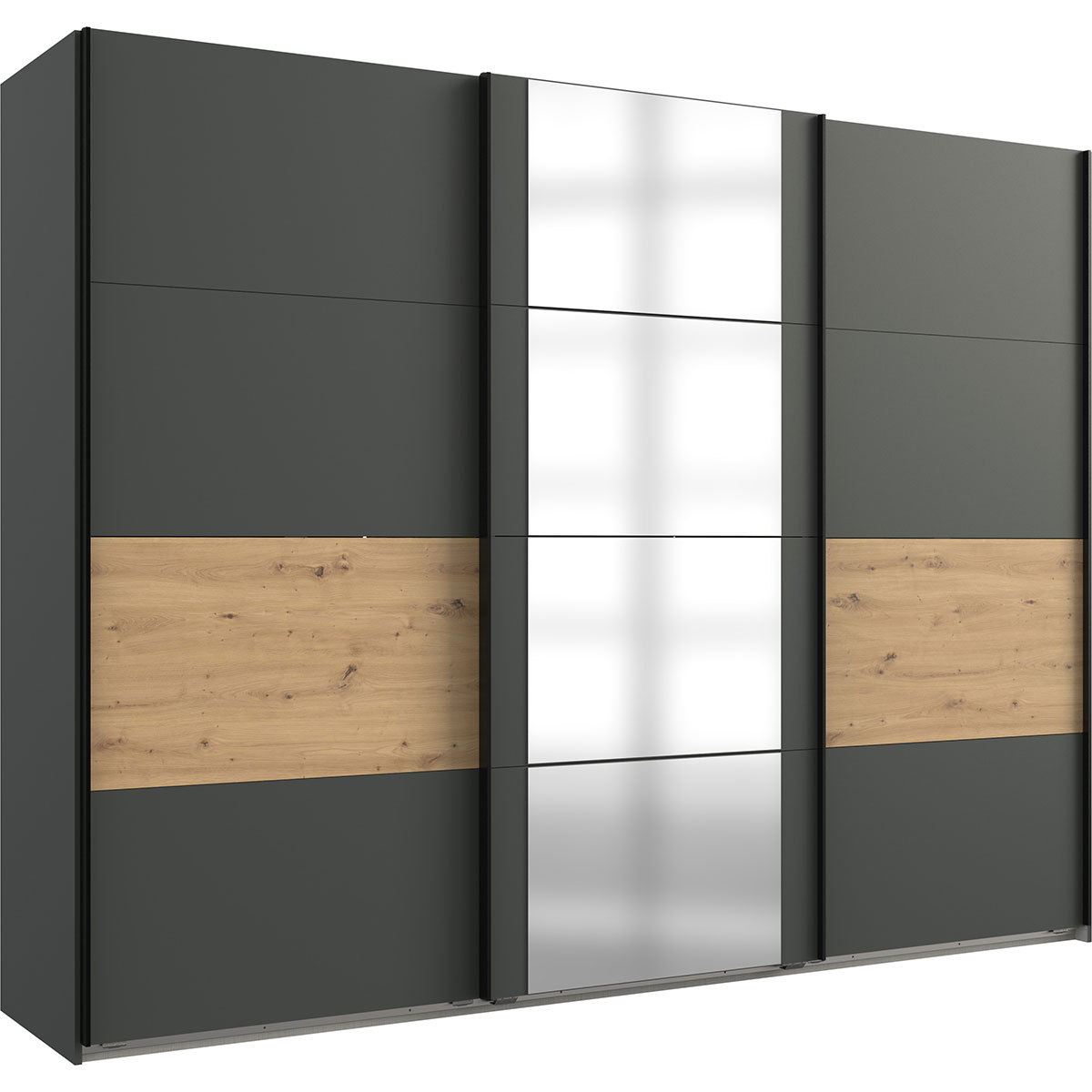 Wimex Barmbek Schwebetürenschrank 270x208 cm Graphit/Artisan-Eiche Dekor