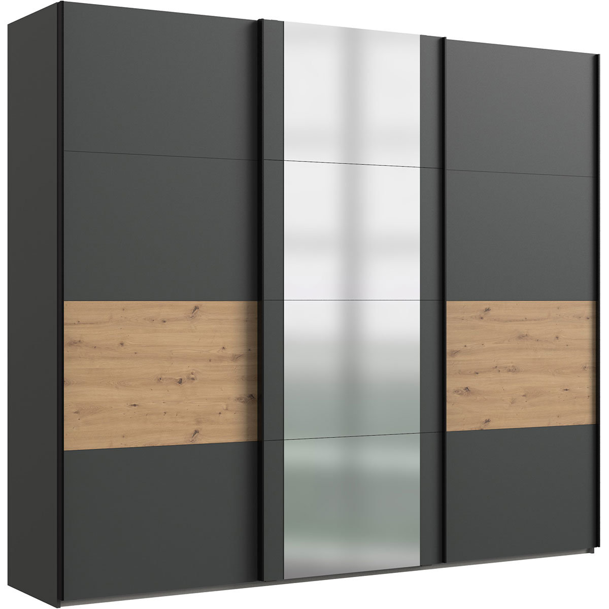 Wimex Barmbek Schwebetürenschrank 270x236 cm Graphit/Artisan-Eiche Dekor