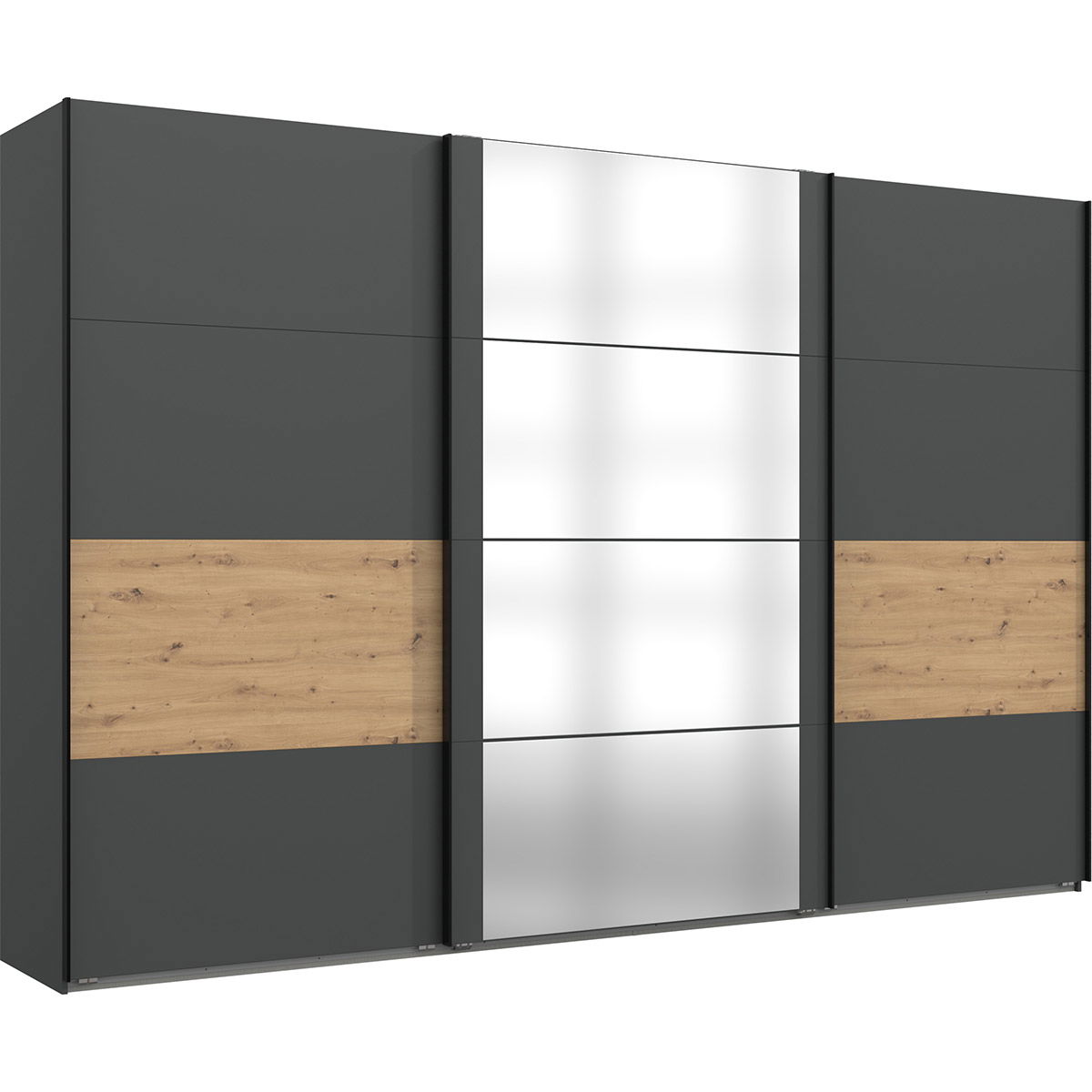 Wimex Barmbek Schwebetürenschrank 360x236 cm Graphit/Artisan-Eiche Dekor