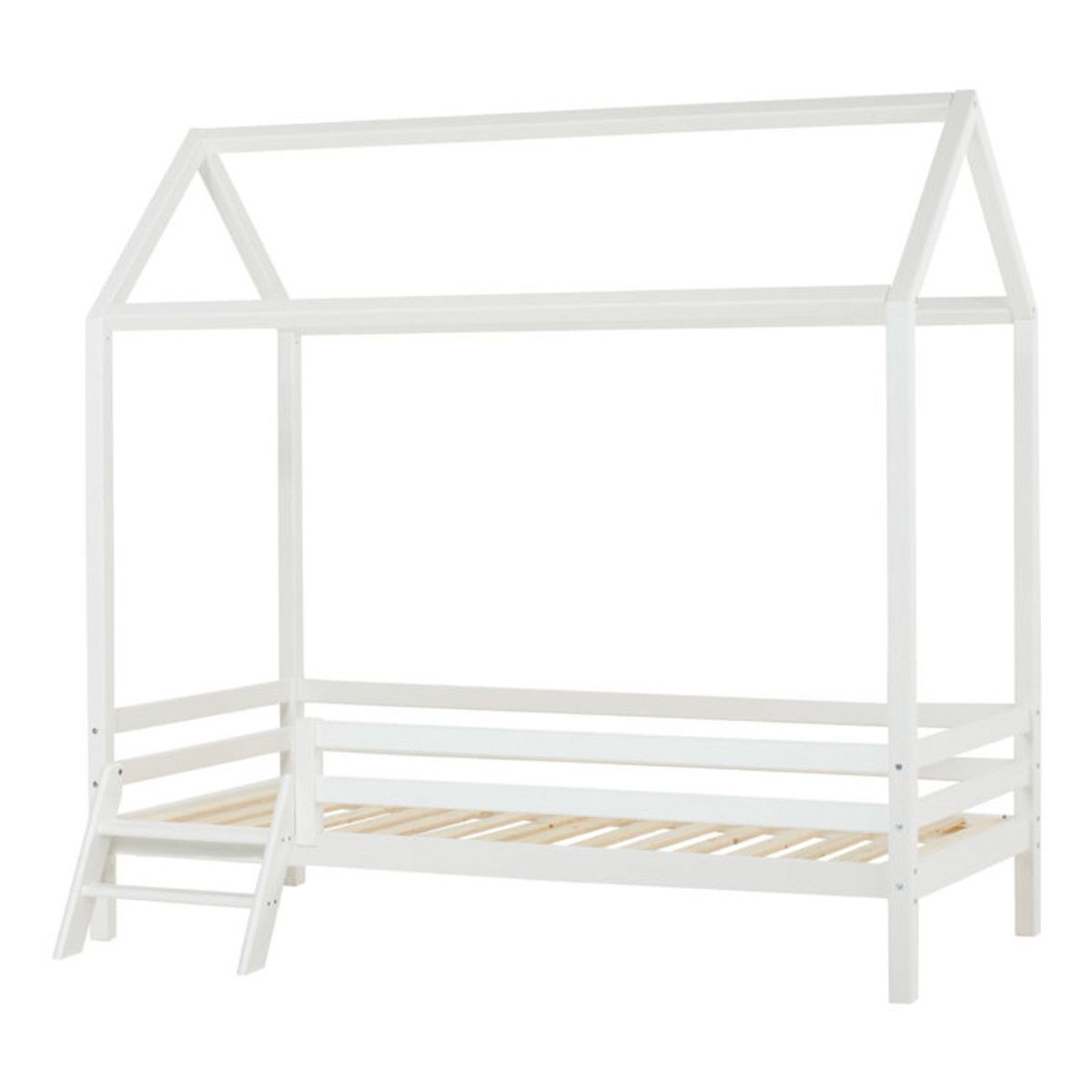 Hoppekids Hausbett ECO Dream 90x200cm weiß - mit Leiter