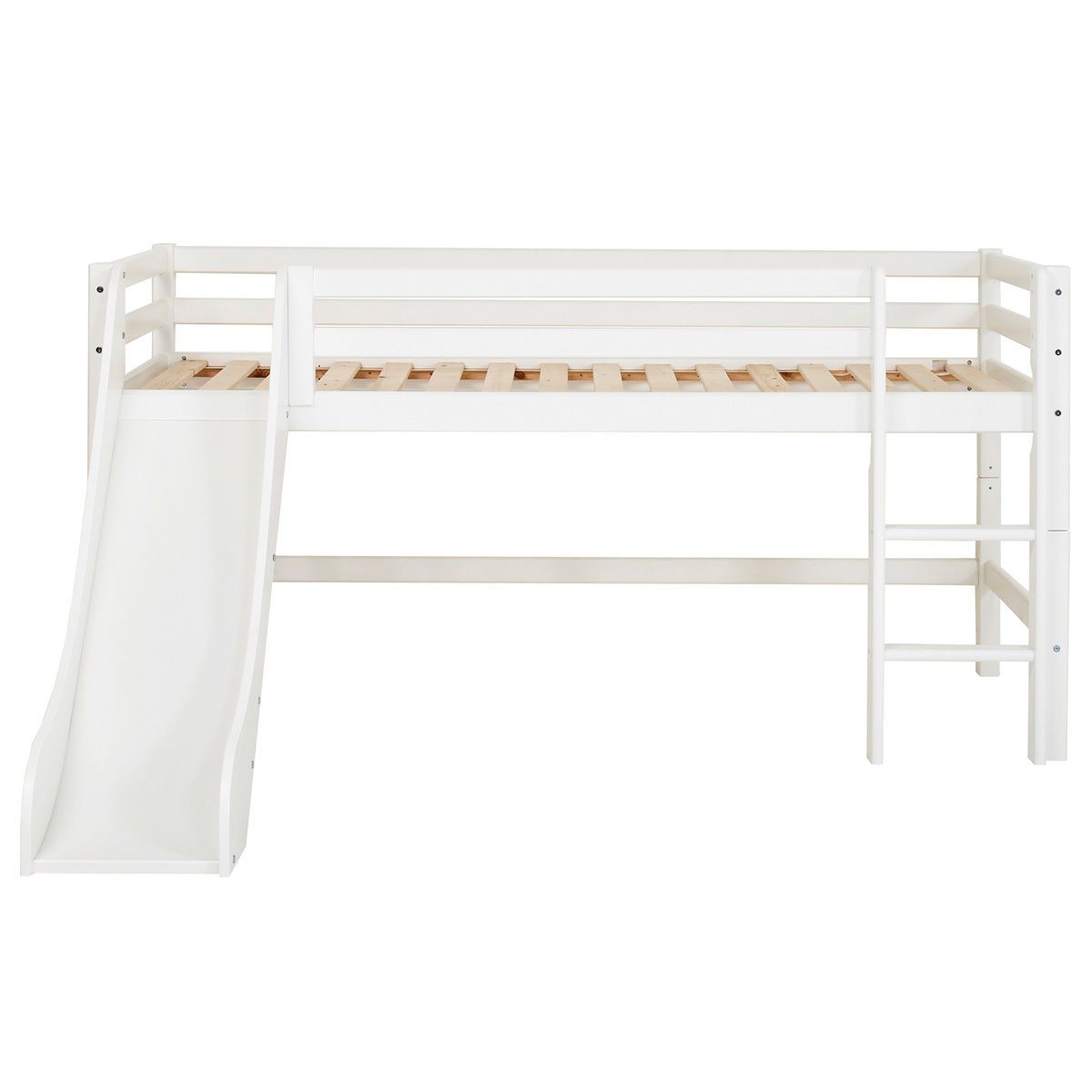 Hoppekids Halbhohes Bett ECO Dream 90x200 mit Rutsche gerade Leiter | teilbar