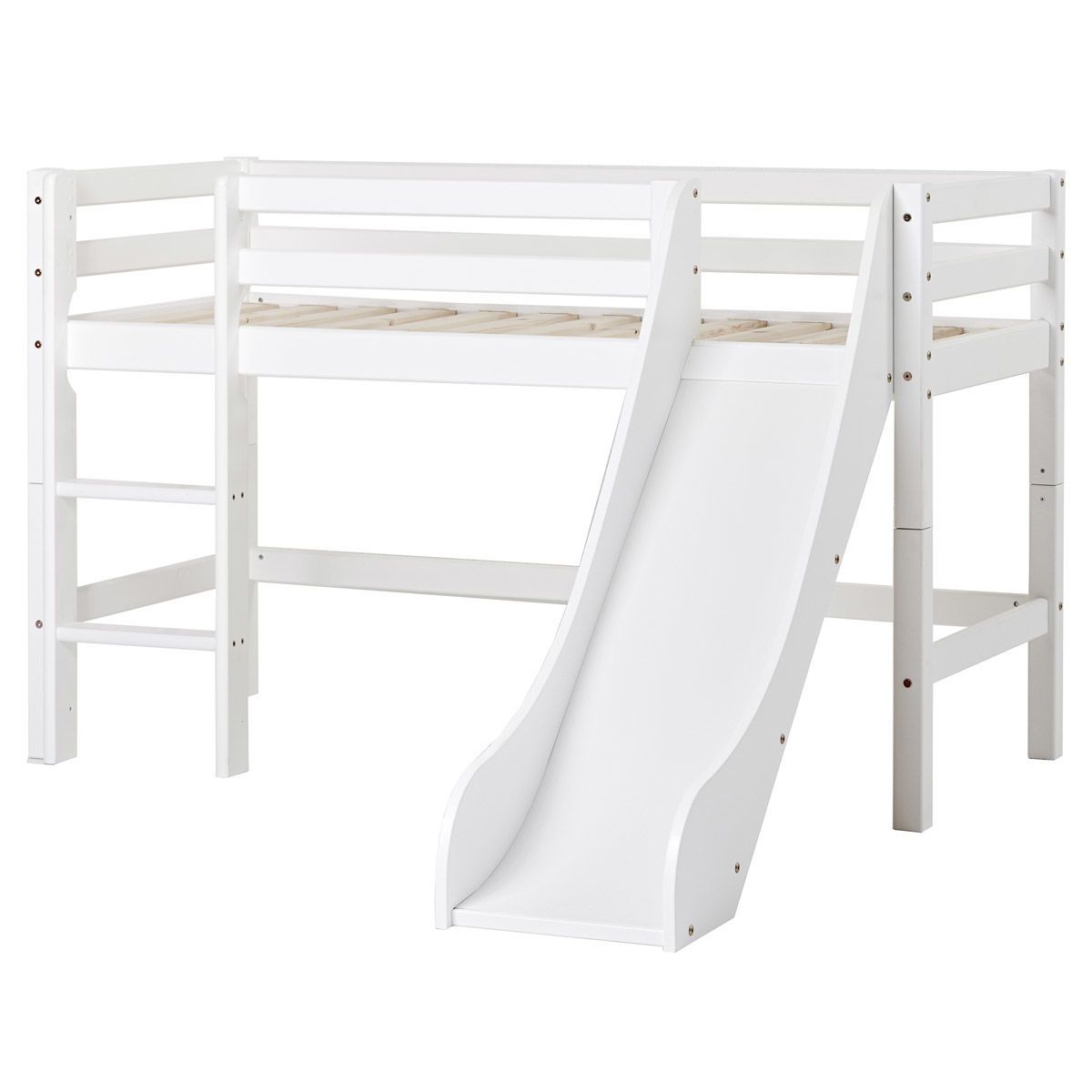 Hoppekids Halbhohes Bett ECO Dream 70x160 mit Rutsche gerade Leiter | teilbar