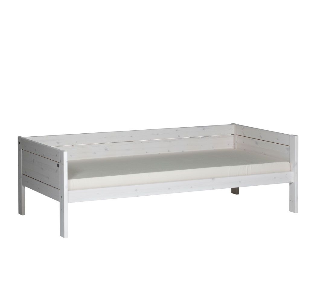 LIFETIME Basisbett 90x200 Kiefer whitewash 610-01W, incl. Rollboden
