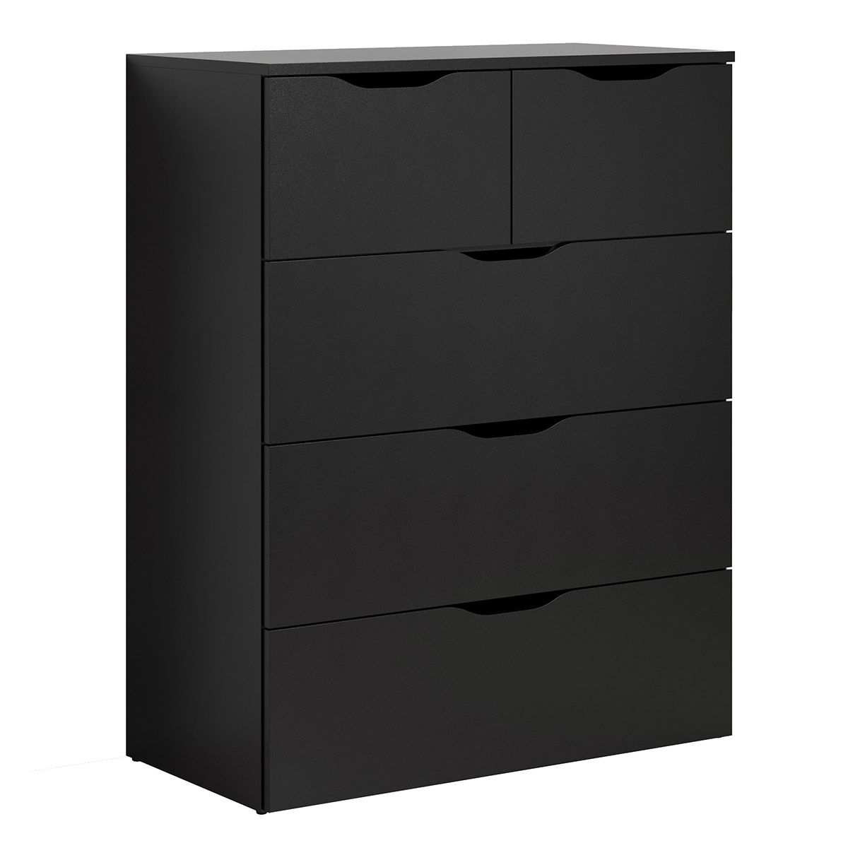 trendteam Basix Kommode 5 Schubkästen schwarz
