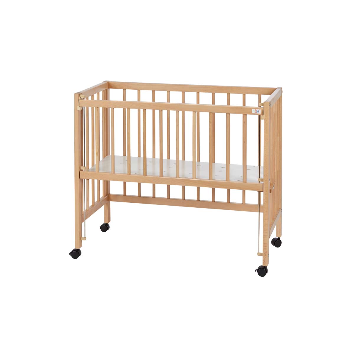 tiSsi Beistellbett Sophie aus massiv Buche natur Liegefläche 40 x 90 cm inklusive Verschlussgitter