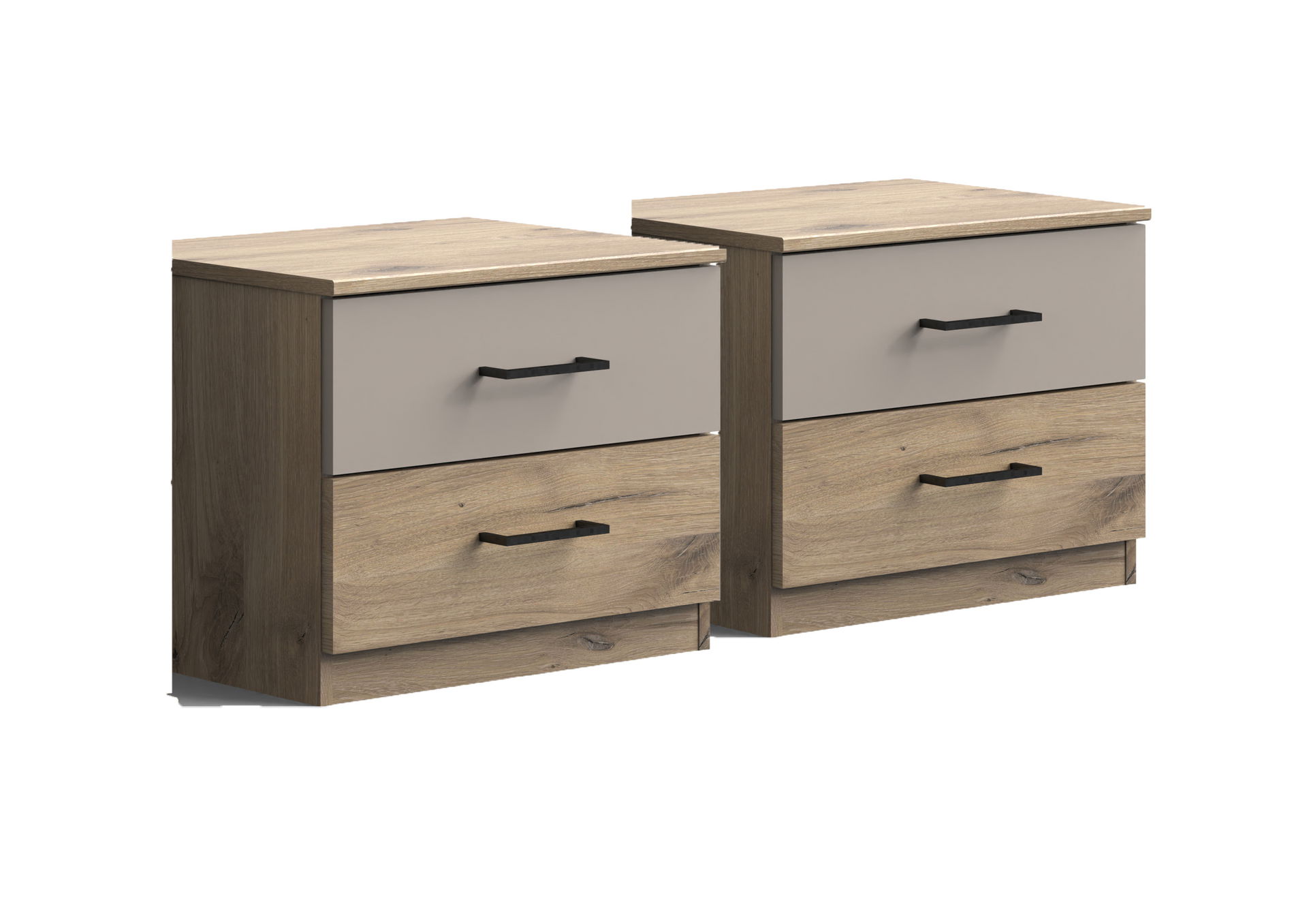 Wimex Belgrad Nachtschrank Paar Viking-oak-Nachbildung/Saharagrau