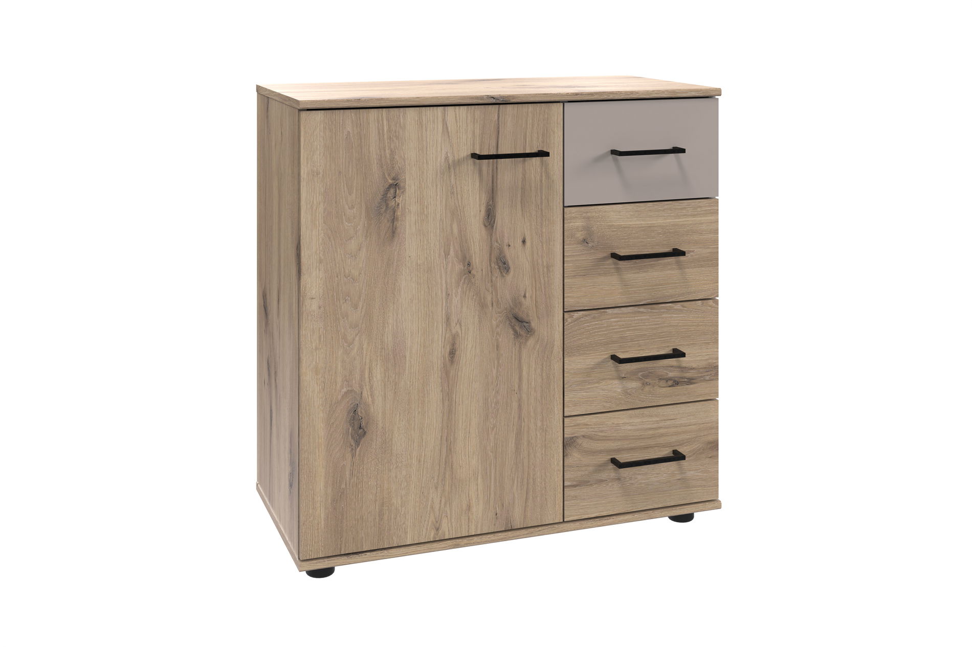 Wimex Belgrad Kombikommode 1T 4S Viking-oak-Nachbildung/Saharagrau