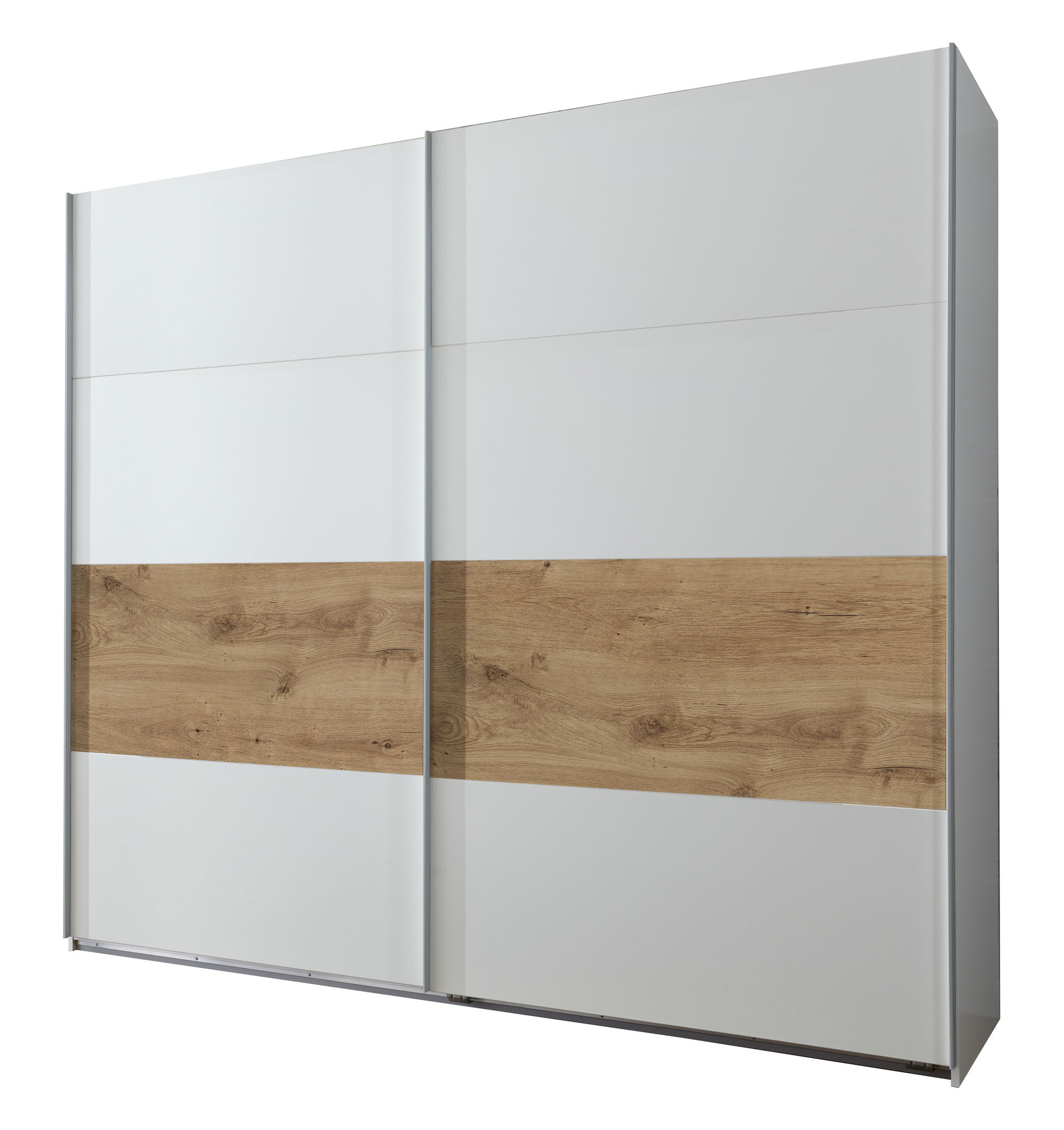 Wimex Bert Schwebetürenschrank 270 CM Plankeneiche / Weiss