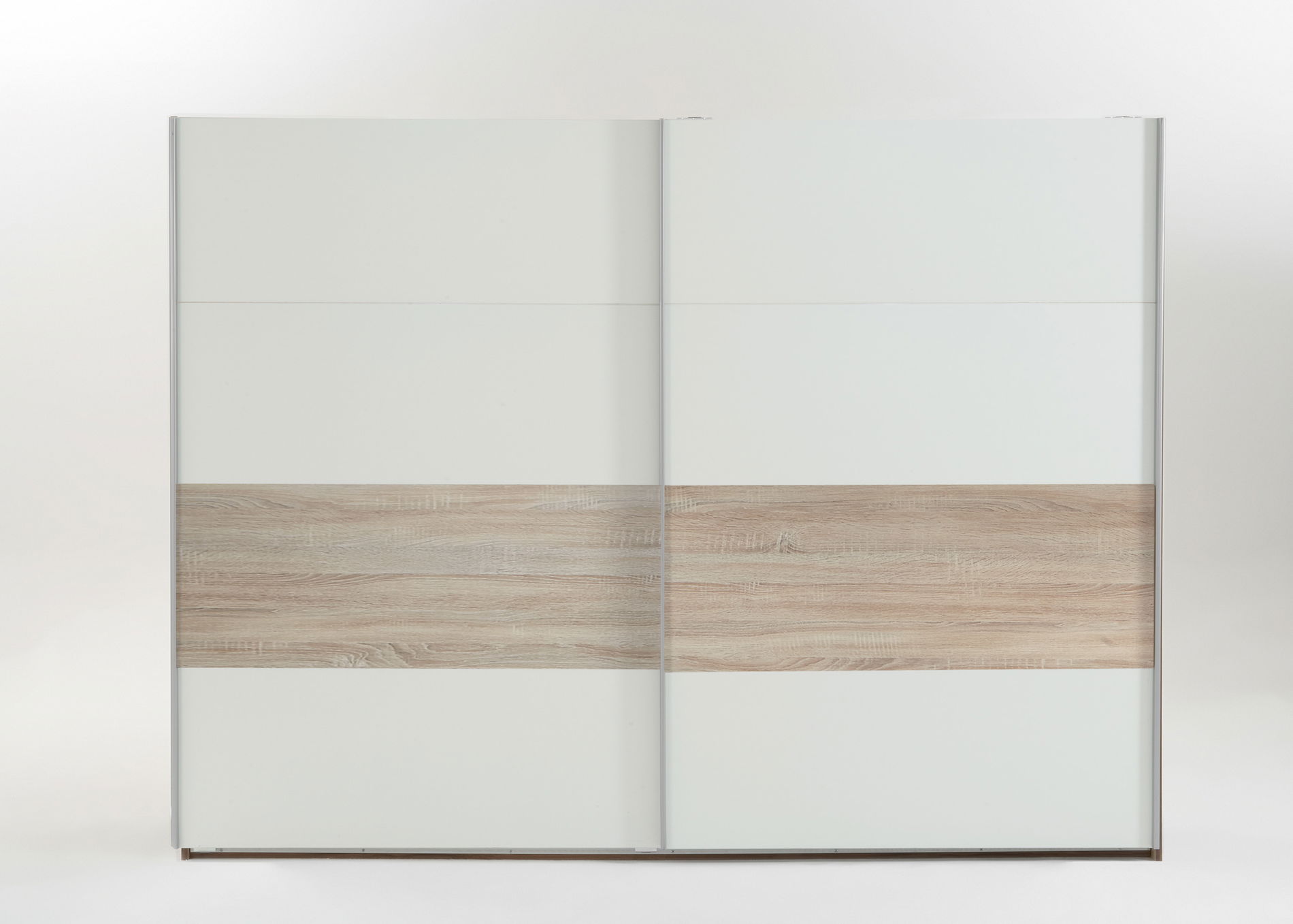 Wimex Bert Schwebetürenschrank 270 CM Eiche Saegerau Nachbildung / Weiss