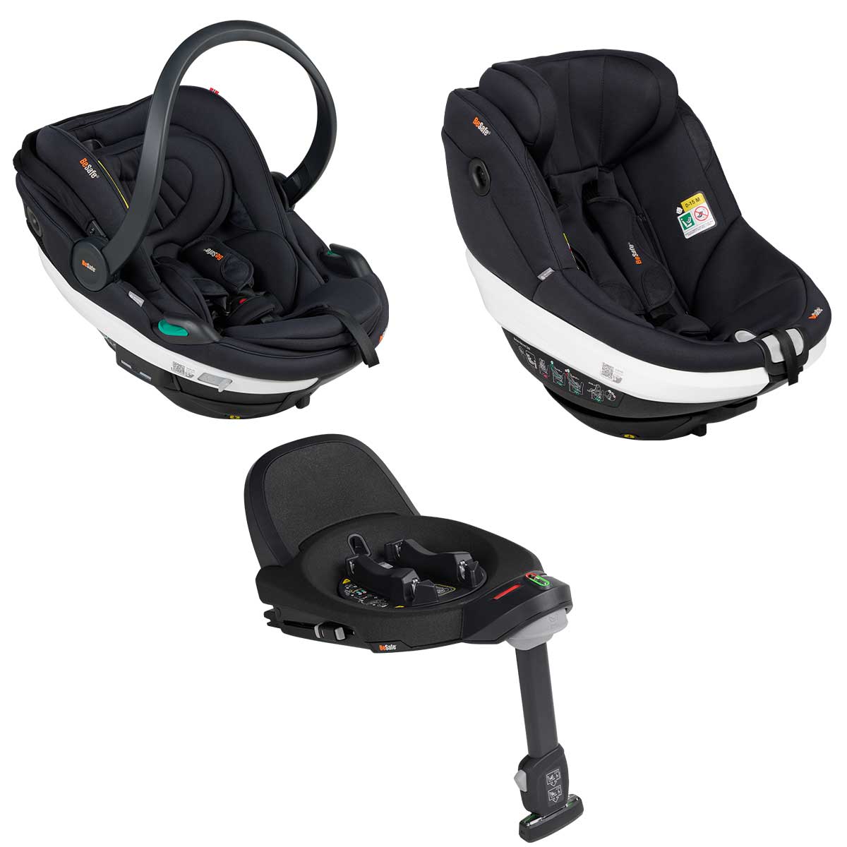 BeSafe Go Beyond Babyschale und Beyond 360 Autositz mit Base Soft Breeze Black