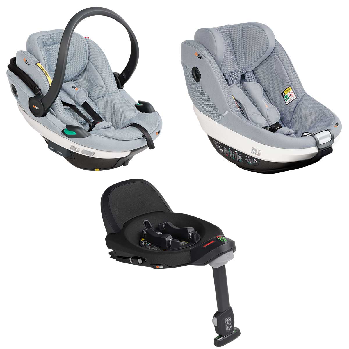 BeSafe Go Beyond Babyschale und Beyond 360 Autositz mit Base Peak mesh