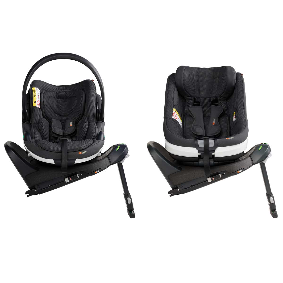 BeSafe Go Beyond Babyschale und Beyond 360 Autositz mit 2 Bases Anthracite Mesh