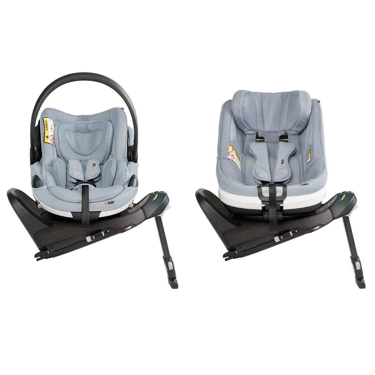 BeSafe Go Beyond Babyschale und Beyond 360 Autositz mit 2 Bases Peak mesh