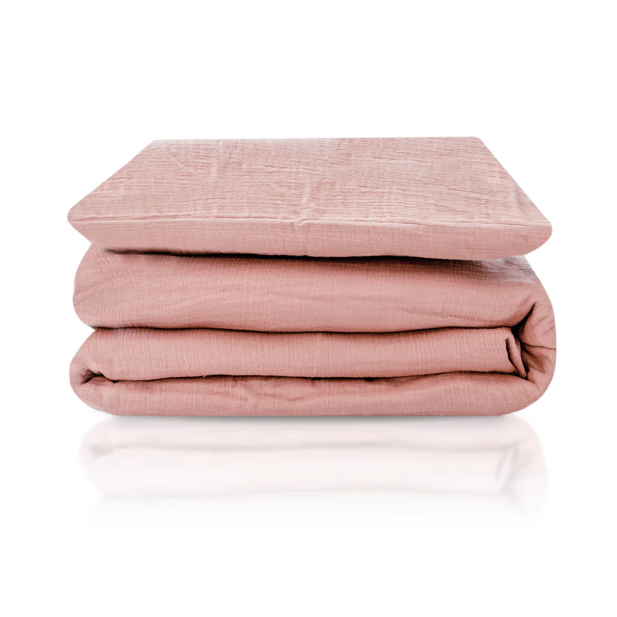 Zöllner Bettwäsche Musselin dusty rose Decke 80x80 cm / Kissen 35x40 cm