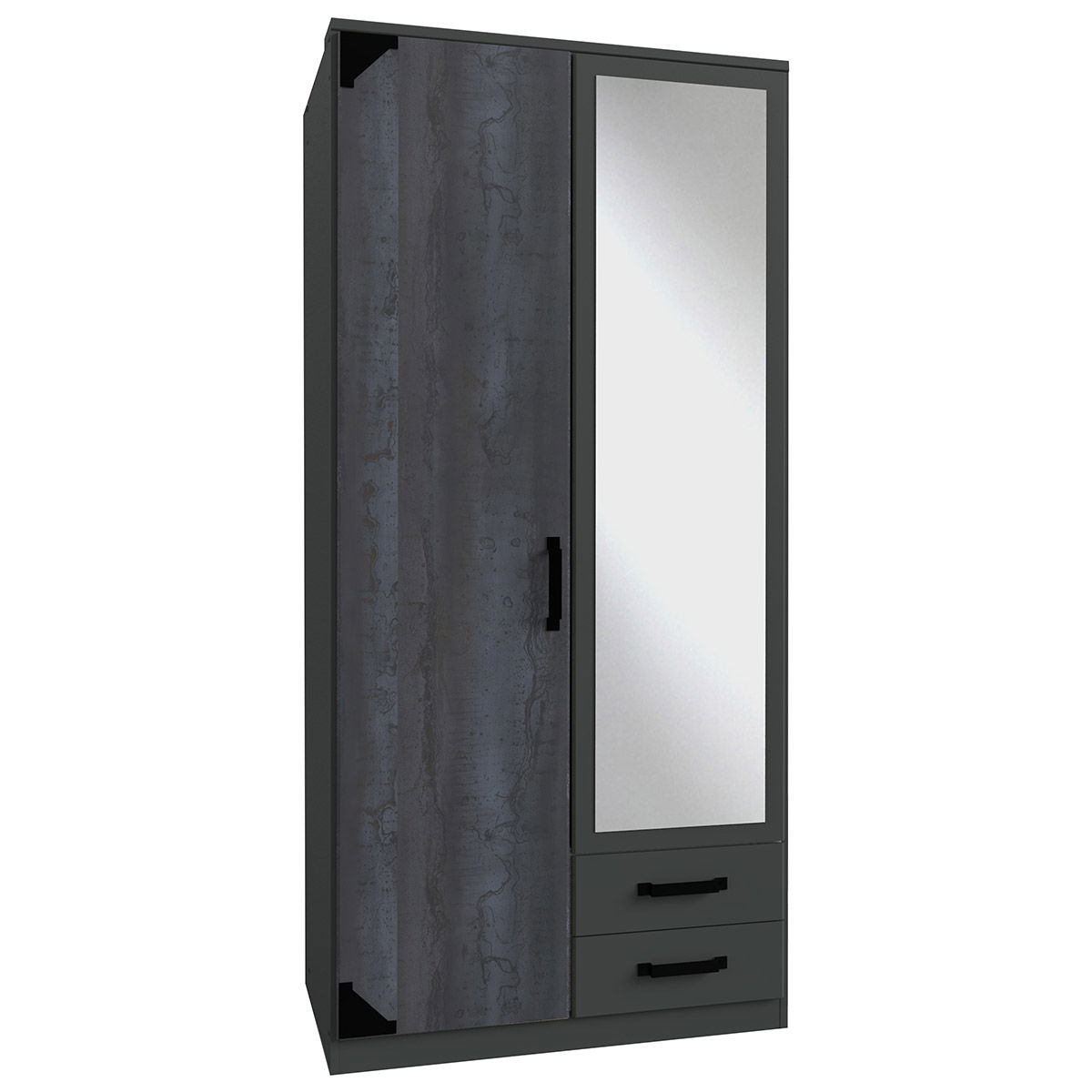 Wimex Bochum Kleiderschrank 90 cm Graphit/digi-steel-Optik