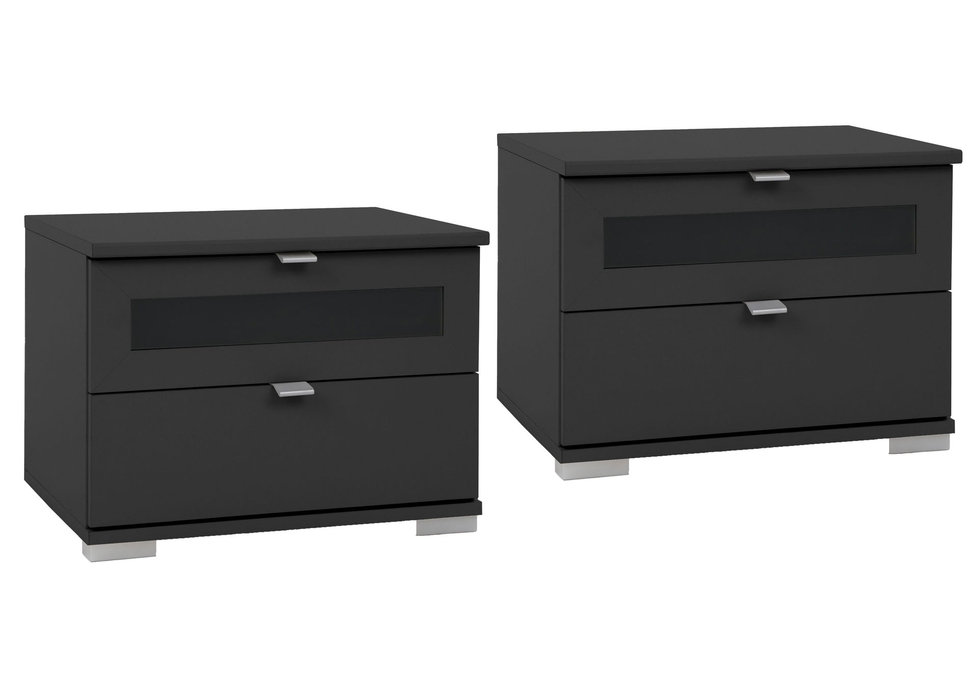 Wimex Box Plus Nachtschrank Paar Grafit/Schwarz
