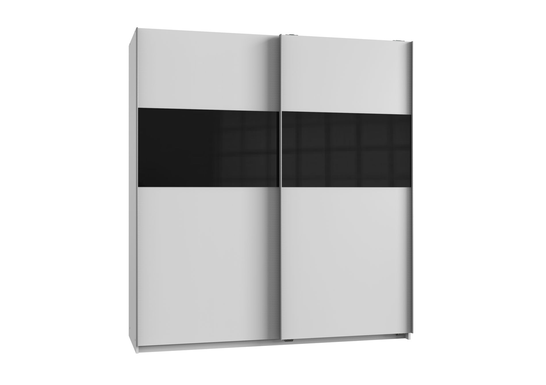 Wimex Bramfeld1 Schwebetürenschrank 135cm/H198cm Weiss / Glas Schwarz