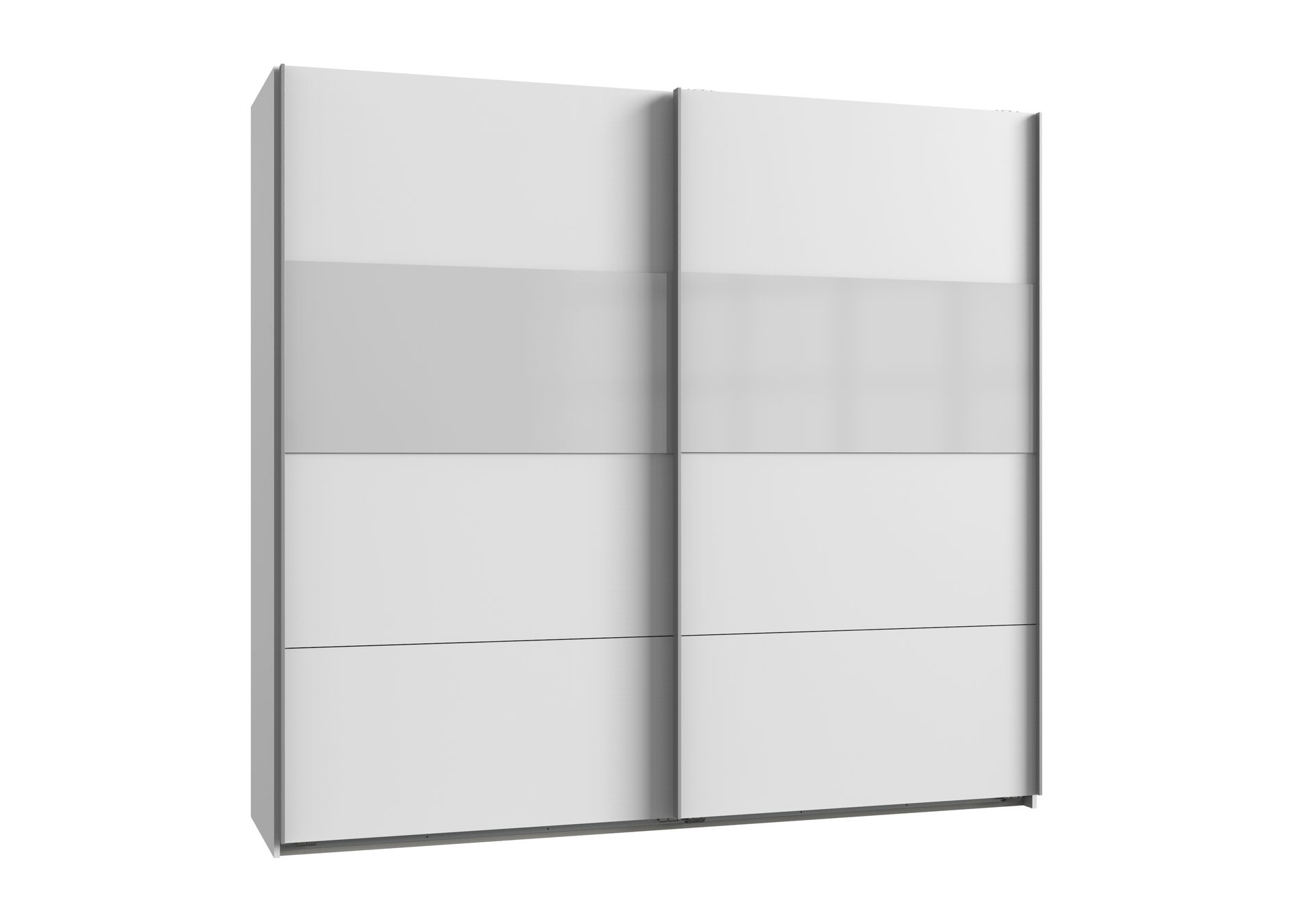 Wimex Bramfeld2 Schwebetürenschrank 225cm/H208cm Weiss / Glas Weiss
