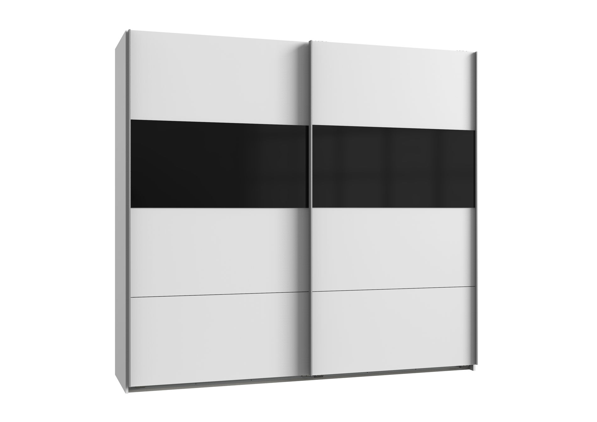 Wimex Bramfeld2 Schwebetürenschrank 225cm/H236cm Weiss / Glas Weiss