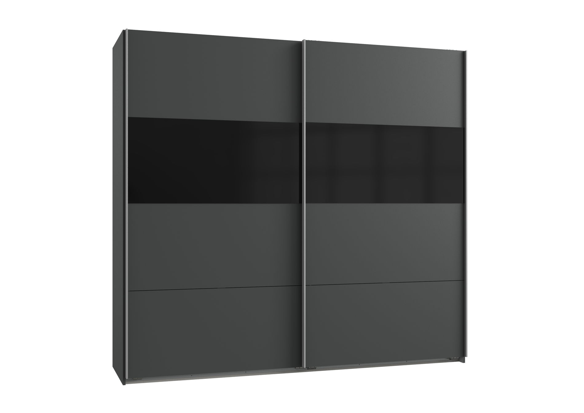 Wimex Bramfeld2 Schwebetürenschrank 225cm/H236cm Graphit / Glas Schwarz