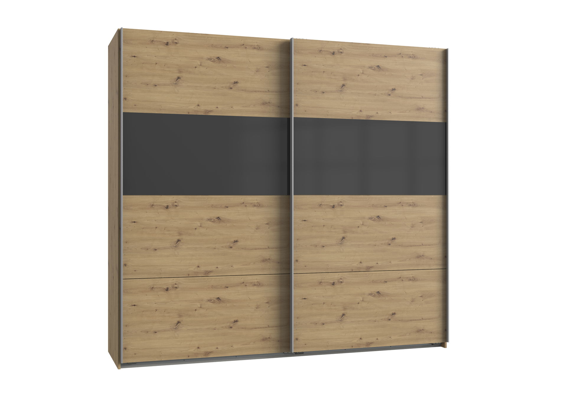 Wimex Bramfeld2 Schwebetürenschrank 225cm/H236cm Artisan Eiche Nachbildung / Glas Grey