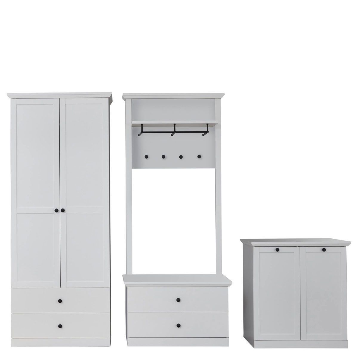 trendteam Baxter Garderoben-Set 3-teilig weiß Dekor